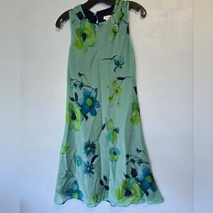 Vntg Womens Tessuto Floral Print Dress Green XS